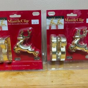 2 Packs w/  4 Total The Original Mantle Clip Adjustable Deer Stocking Hangers